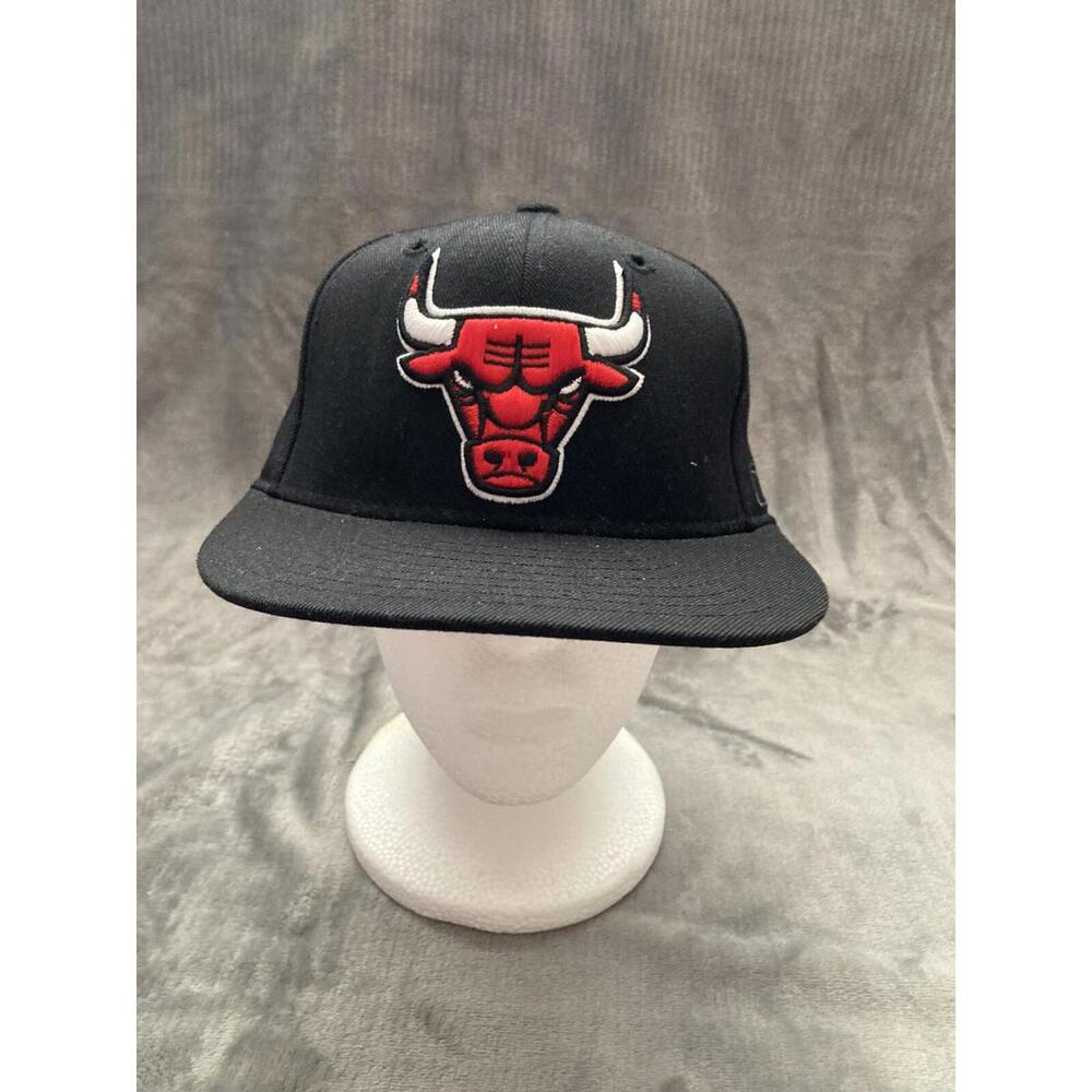 Vintage Chicago Bulls Vtg Reebok Black 7 1/8 Fitted Cap
